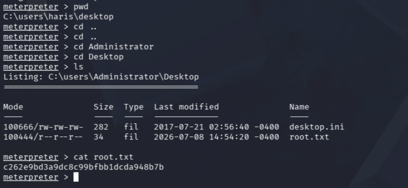 Obtención del flag root.txt